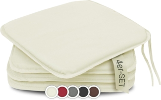 ZOLLNER Stuhlkissen, 38 x 38 x 2 cm, mit Bindebänder, vom Hotelwäschespezialisten