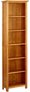 vidaXL Bücherregal 6 Fächer 52x22x180 cm Massivholz Eiche 331742