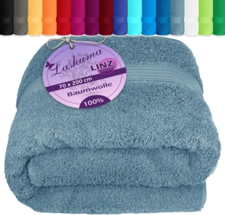 Lashuma Saunatuch Linz, Frottee (1-St), Blaues Handtuch groß für Männer 70x200 cm
