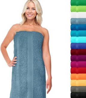 Lashuma Saunatuch Linz, Frottee (1-St), Blaues Handtuch groß für Männer 70x200 cm