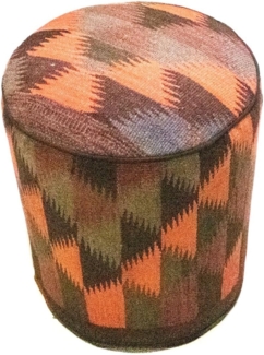 Sonderform,XS / 80 cm Ø Rund & kleiner,Mehrfarbig,Patchwork,Schurwolle,Afghanistan