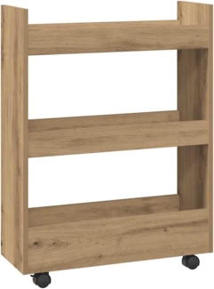 vidaXL Aufbewahrungswagen Schmal 3 Etagen Artisan-Eiche Holzwerkstoff 855258