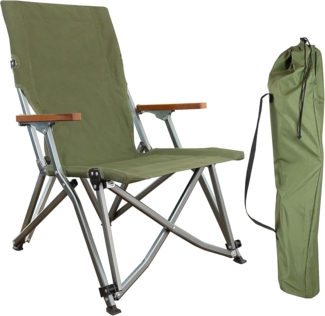 osoltus Faltsessel Lounge Low Campingstuhl Bergen Alu eloxiert oliv grün
