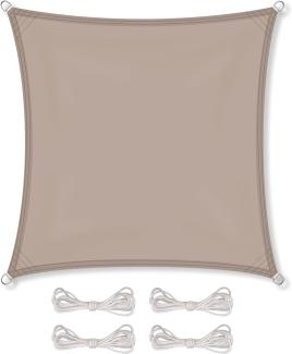 CelinaSun Sonnensegel inkl Befestigungsseile Premium PES Polyester wasserabweisend imprägniert Quadrat 2x2 m Taupe