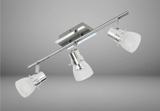 TRANGO LED Deckenleuchte, 3-flammig 1007-38 LED Deckenleuchte - Chrom-Optik & Aluminium gebürstet, Serie FREYA inkl. 3x E14 LED Leuchtmittel 3.000K warmweiße Lichtfarbe Badleuchte, Flurleuchte, Küchenleuchte, Schwenkbare LED Deckenlampe, Kronleuchter