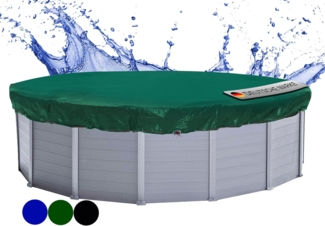 QUICK STAR Poolabdeckung Rund für 500-550 cm Pools | Planenmaß Ø 610 cm | Grün | Sommer & Winter Poolplane | Solar Abdeckplane | 180g/m² PE Zweifach Beschichtete Abdeckung | Solarplane UV-Resistent