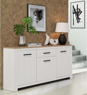 Sideboard >Chelles< in Weiß matt - 161,4x95,7x42,2cm (BxHxT)