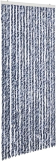 vidaXL Insektenschutz-Vorhang Blau, Weiß und Silbern 56x185cm Chenille 284273