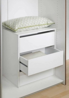 Dmora - Nachttisch Jeanne, Niedrige Kommode, Tisch, Multifunktionaler Nachttisch, 51x40 h70 cm, Wei?