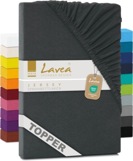 Lavea Spannbettlaken Maya, in Gr. 60x140, 90x200, 120x200, 140x200, 180x200 oder 200x220 cm, Baumwolle, Gummizug: rundum, (1 Stück), Jersey Spannbetttuch für Topper, Boxspring- und Wasserbetten