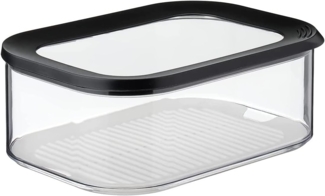 Mepal | Käsedose Modula | mit Antikondenseinsatz | 2000 ml Inhalt | Kühlschrankdose für Käsestücke und Scheibenkäse | spülmaschinenfest, Schwarz | 22.4 x 16 x 8.6 cm