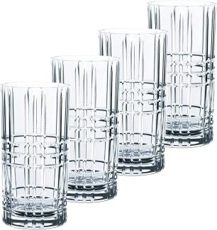 Nachtmann Square Longdrink, 4er Set, Longdrinkglas, Trinkglas, Kristallglas, 445 ml, 101049