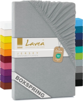 Lavea Spannbettlaken Maya, in Gr. 60x140, 90x200, 120x200, 140x200, 180x200 oder 200x220 cm, Baumwolle, Gummizug: rundum, (1 Stück), Jersey Spannbetttuch für Topper, Boxspring- und Wasserbetten
