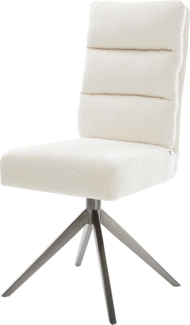 Drehstuhl Pela-Flex Bouclé Soft Beige Kreuzgestell breit Graphit 360° drehbar Wippfunktion Taschenfederkern