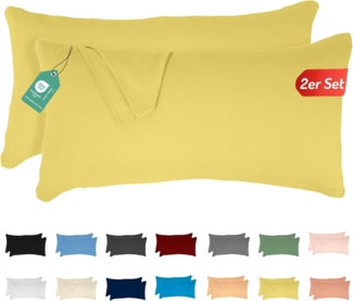Livessa 2er Set Kissenbezug 40x80 cm -Verdeckter Reißverschluss an der Langen Seite, Kopfkissenbezug aus%100 Baumwolle Jersey Stoff, Ultra weich und atmungsaktiv, Oeko-Tex Zertifiziert