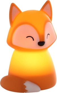 EGLO LED Nachtlicht Castellino, Akku Tischlampe Fuchs, Kinderzimmer Deko Mädchen Jungen, Silikon Nachttischlampe Kinder Baby Bett, touch bedienbar, orange, warmweiß, RGB