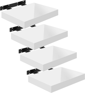 Woltu Wandregal, 4-tlg, Wandboard freischwebend Schweberegal Holz Board