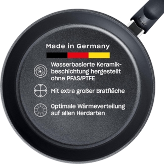 Fissler Bratpfanne Ceratal® Orbit Black, Aluminium (1-tlg), gesünderes Kochen mit Antihaft-Effekt, hergestellt ohne PFAS/PTFE