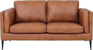 Valencia 2-Sitzer Ledersofa - Echtleder Cognac Braun