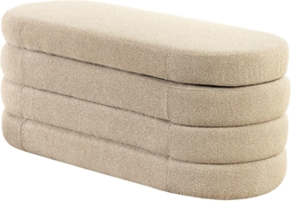 riess-ambiente Sitzbank VOGUE 115cm taupe - gepolstert, mit Aufbewahrung, fertig montiert (Einzelartikel, 1-St), Wohnzimmer · Bouclé · rund · mit Stauraum · Scandinavian Design