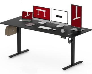 SANODESK Höhenverstellbarer Schreibtisch 200x80 cm Schreibtisch Höhenverstellbar Elektrisch Ergonomischer Steh-Sitz Tisch Computertisch für Heimbüro Homeoffice(schwarz)