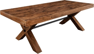 riess-ambiente Esstisch GOLIATH 210cm natur/schwarz- Pinienholz, X-Gestell, Metall, 8 Personen (Einzelartikel, 1-St), Pinienholztisch - ideal für große Küchen, Wohn-, Arbeits- & Esszimmer