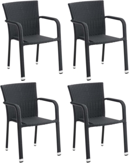 CLP 4er Set Stapelstühle Leonie,schwarz