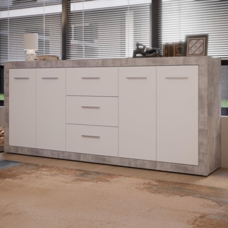 Forte Sideboard Betonoptik Lichtgrau (U39(120))