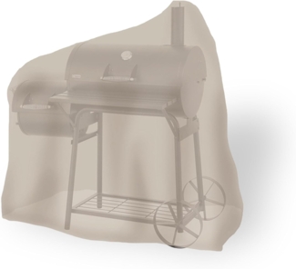 tepro Universal Abdeckhaube für Smoker mittel, Farbe beige, aus besonders strapazierfähigem Polyester, Maße ca. 125,7 x 73,7 x 119,4 cm