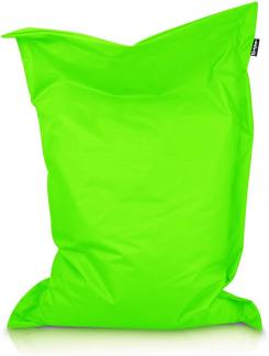 BuBiBag XXL Sitzsack, Outdoor Sitzsäcke für Kinder und Erwachsene, Bodenkissen Beanbag Fatboy wetterfest (Neongrün 200x140 cm)