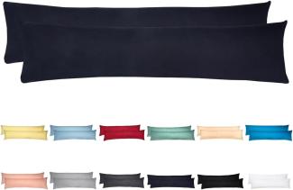 Livessa Seitenschläferkissen Bezug 40x145 (2er Set) - Verdeckter Reißverschluss an der Langen Seite,%100 Baumwolle Jersey Stoff, Oeko-Tex Zertifiziert, Ultra weich und atmungsaktiv