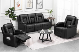 COMHOMA Sofa Relaxsessel Fernsehsessel mit Liegefunktion, Dicke Rückenlehne und Armlehnen, mit Wippfunktion
