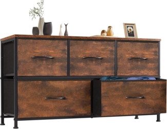 Sweetcrispy Kommode für Schlafzimmer, Kommode für Kinder, 5 Schubladen Kommode Kommode für Schlafzimmer, TV-Ständer mit Stoff-Aufbewahrungsschrank für Schrank, Aufbewahrungsschubladeneinheiten