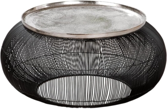 GILDE Tisch Puntual - schwarz-silber - H. 30,5cm x D. 64cm - 42681