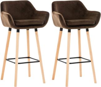 2er Set Barhocker Grant Samt, braun