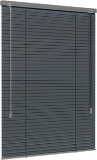 jalousiescout Jalousie LightLess Aluminium-Jalousie, 25 mm, 40 x 130 cm, dunkelgrau matt, ohne Bohren, geklemmt oder verschaubt, Aluminium, vollverdunkelnd, Feuchtraumgeeignet