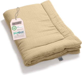 pic Bear Krabbeldecke Musselin, 135x95 cm, tender peach Musselin : tender peach Musselin