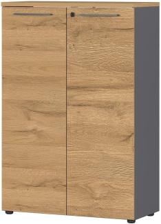 Aktenschrank 3OH 80cm AURAY-01 Graphit/Grandson-Eiche-Nb. B/H/T ca. 80/120/40cm