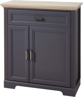 Landhaus Schuhschrank JÜLICH-36 in graphit mit Artisan Eiche, B/H/T: 93/102/41 cm