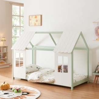 Halboffenes Kinderbett Tostedt 90x200cm Mintgrün/Weiß [en. casa]