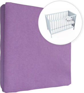 Jersey 100% Baumwolle Spannbetttüch, Passend für 120x60 Kinderbett Matratze - Violett