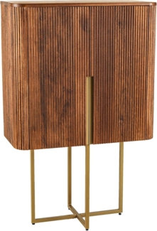 riess-ambiente Highboard GATSBY 125cm braun / gold (Einzelartikel, 1 St), Wohnzimmer · Schrank · Mangoholz · Retro Design