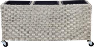 Blumenkübel BELLIS PE Rattan 82 cm Hellbraun