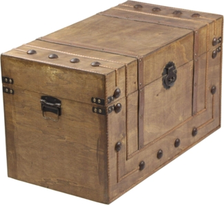 Frank Flechtwaren Truhe (1 St), 62cm Holzkiste Vintage Deko Schatz Kiste Aufbewahrung
