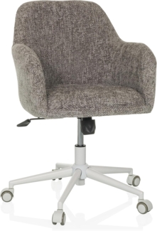 hjh LIVING Homeoffice Stuhl gepolstert SOLAO Home Schreibtischstuhl Drehstuhl höhenverstellbar, Wippfunktion, Stoff Grau