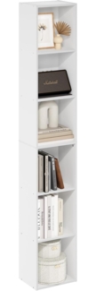 Furinno Luder 6-stufiges Bücherregal mit offenem Regal, Weiß