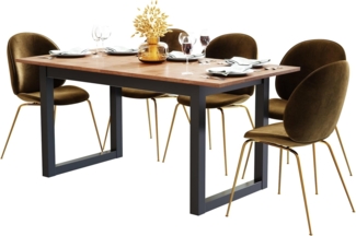 Newroom Esstisch Vincent, ausziehbar 120-160 cm Anthrazit Wildeiche Vintage