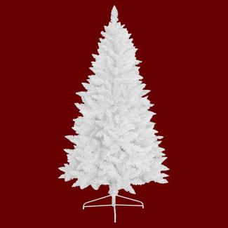 HXT 1015 Weiß 210 cm künstlicher Weihnachtsbaum inkl. Metallständer, schwer entflammbar