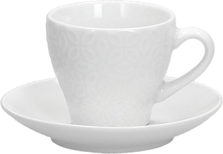 Tognana Set 6 EspressoTasse Margaret, Porzellan, Weiß