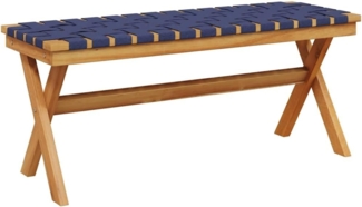 vidaXL Gartenbank Dunkelblau Massivholz Akazie und Stoff 366516